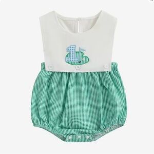 New Baby Boys' Green Gingham Golf Romper 3-6 months